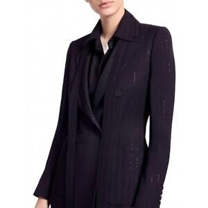 NEW ELIE SAAB pinstriped cady blazer in black